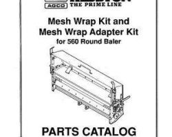 Hesston 700711778B Parts Book - 560 Round Baler (mesh wrap kit, eff sn MW5500186)
