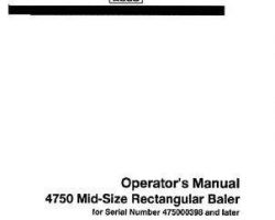 Hesston 700713336B Operator Manual - 4750 Big Square Baler (w/ new elec, eff sn 398)