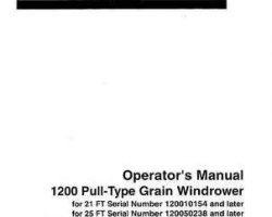 Hesston 700713856E Operator Manual - 1200 Pull-Type Windrower (late production)