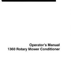 Hesston 700713931C Operator Manual - 1360 Rotary Mower Conditioner (1995)