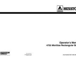 Hesston 700714056J Operator Manual - 4755 Big Square Baler