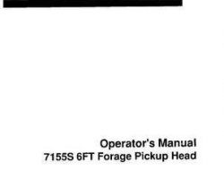 Hesston 700714190 Operator Manual - 7155S Forage Harvester (6 ft pick-up head, eff sn 8600)