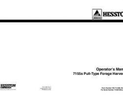 Hesston 700714889C Operator Manual - 7155S Forage Harvester (1996-98)