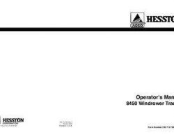 Hesston 700715758F Operator Manual - 8450 Windrower Tractor