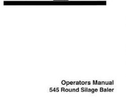Hesston 700716023C Operator Manual - 545 Round Baler (sn 101 to 151)