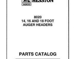 Hesston 700716103C Parts Book - 8020 Auger Header (14 ft / 16 ft / 18 ft)