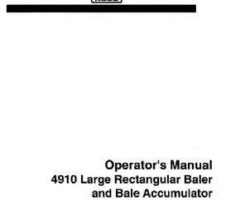 Hesston 700716446E Operator Manual - 4910 Baler (sn 101 - 743 & sn HK91101 - 91220) / 4990 (export )