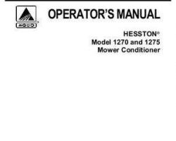 Hesston 700716732E Operator Manual - 1270 / 1275 Mower Conditioner