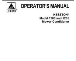 Hesston 700717022H Operator Manual - 1260 / 1265 Mower Conditioner