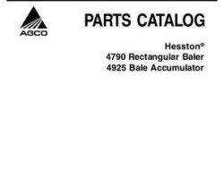 Hesston 700717572F Parts Book - 4790 Big Square Baler / 4925 Bale Accumulator