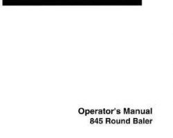 Hesston 700717737D Operator Manual - 845 Round Baler