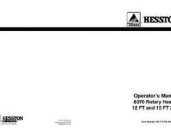 Hesston 700717978D Operator Manual - 8070 Rotary Header (12 ft / 15 ft)