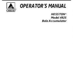 Hesston 700718365E Operator Manual - 4925 Bale Accumulator (for 4790, 4900, 4910 Balers)