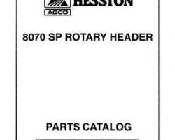 Hesston 700718779C Parts Book - 8070 Rotary Header (12 ft / 15 ft)
