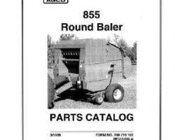 Hesston 700719189A Parts Book - 855 / 855A Round Baler (class 3, 5 x 5)