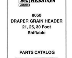 Hesston 700719221B Parts Book - 8050 Draper Header (21 ft / 25 ft / 30 ft)