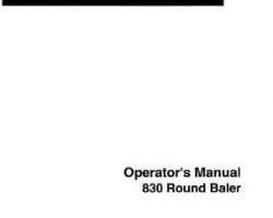 Hesston 700719374A Operator Manual - 830 Round Baler