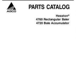Hesston 700720625D Parts Book - 4720 Accumulator / 4760 Big Square Baler (w/ BC Electronics)