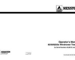 Hesston 700720749A Operator Manual - 8250 / 8250S Windrower Tractor (eff sn HL08101)