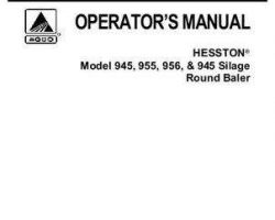 Hesston 700721178D Operator Manual - 945 / 945 Silage / 955 / 956 Round Baler