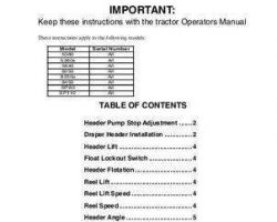 Hesston 700721215A Operator Manual - 5830 / 5840 / 8250 / 8450 / SP80 / SP110 Windrower (supplement)