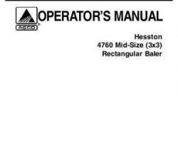 Hesston 700721667C Operator Manual - 4760 Big Square Baler (w/ BC electronics)