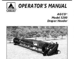 Hesston 700722075B Operator Manual - 5200 Draper Header (prior to sn AHDW1101)