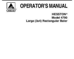 Hesston 700722379E Operator Manual - 4790 Big Square Baler (w/ BC electronics)