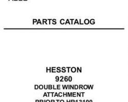 Hesston 700722888B Parts Book - 9260 Double Windrow Attachment (prior sn HR13101)