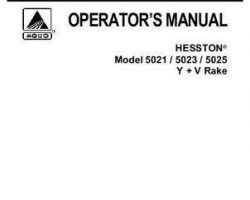 Hesston 700723408B Operator Manual - 5021 / 5023 / 5025 Y & V Rake