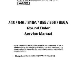 Hesston 700724324A Service Manual - 845 / 846 / 846A / 855 / 856 / 856A Round Baler (packet)