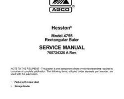 Hesston 700724326A Service Manual - 4755 Big Square Baler (packet)