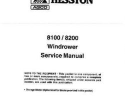 Hesston 700724329A Service Manual - 8100 / 8200 Windrower Tractor and Header (packet)