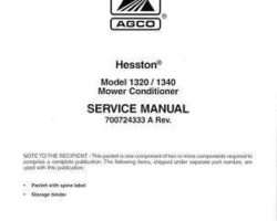 Hesston 700724333A Service Manual - 1320 / 1340 Mower Conditioner (packet)