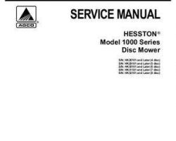 Hesston 700724498A Service Manual - 1004 / 1005 / 1006 / 1007 / 1008 Disc Mower