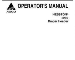Hesston 700724630G Operator Manual - 5200 Draper Header