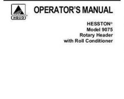 Hesston 700724871A Operator Manual - 9075 Rotary Header (roll conditioner w/ spring tension)