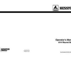 Hesston 700725313C Operator Manual - 814 Round Baler