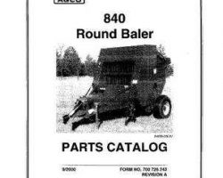 Hesston 700726243A Parts Book - 840 Round Baler