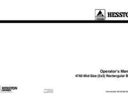 Hesston 700726508E Operator Manual - 4760 Big Square Baler