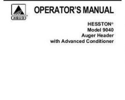 Hesston 700726870B Operator Manual - 9040 Auger Header (advanced conditioner, eff sn HP8111)