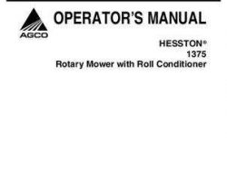 Hesston 700727103A Operator Manual - 1375 Mower Conditioner (rotary, center pivot)