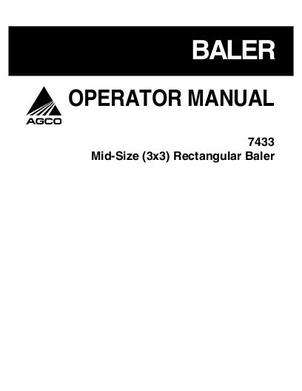 AGCO 700728672D Operator Manual - 7433 Baler (3x3)