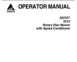AGCO 700729092A Operator Manual - 3312 Mower Conditioner (spoke)