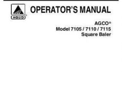 AGCO 700729263E Operator Manual - 7105 / 7110 / 7115 Rectangular Baler