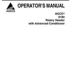AGCO 700729338A Operator Manual - 9180 Rotary Header (advanced conditioner)