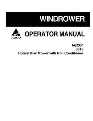 AGCO 700729539C Operator Manual - 3315 Mower Conditioner (roller)