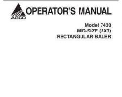 AGCO 700729736C Operator Manual - 7430 Baler (3 x 3)