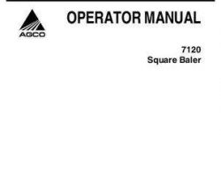 AGCO 700729844K Operator Manual - 7120 Rectangular Baler