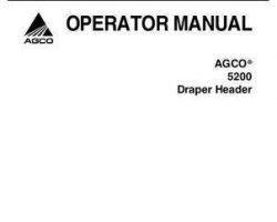 AGCO 700730228J Operator Manual - 5200 Draper Header (18 ft - 36 ft, eff 2007)